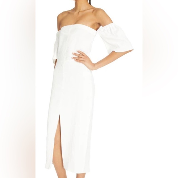 Isabel Marant Stony Off-the-Shoulder Column Dress in White - Picture 4 of 17